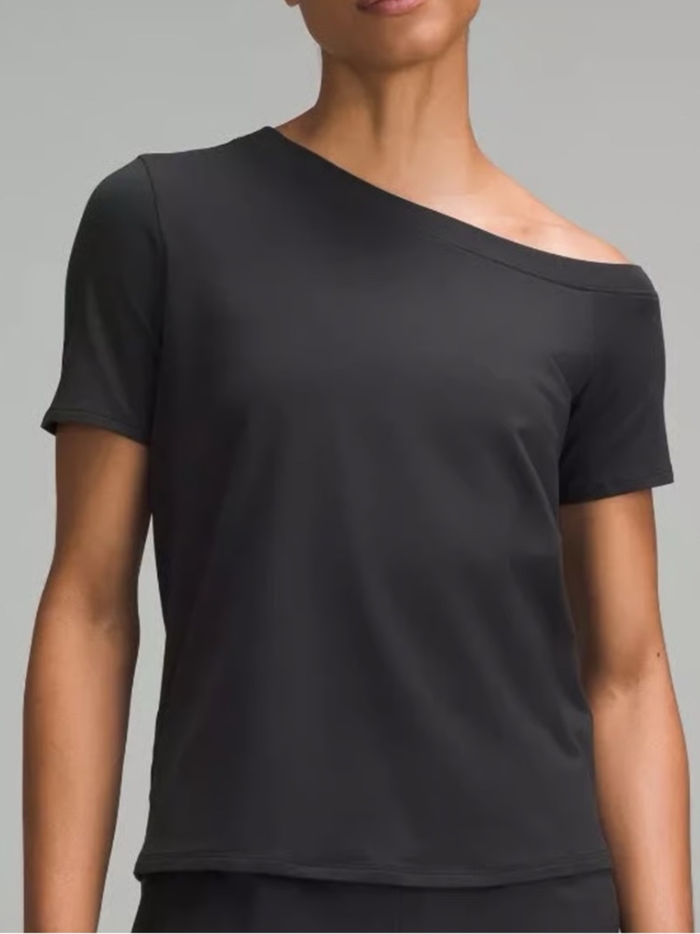 lululemon athletica Black Off-Shoulder Short Sleeve Top